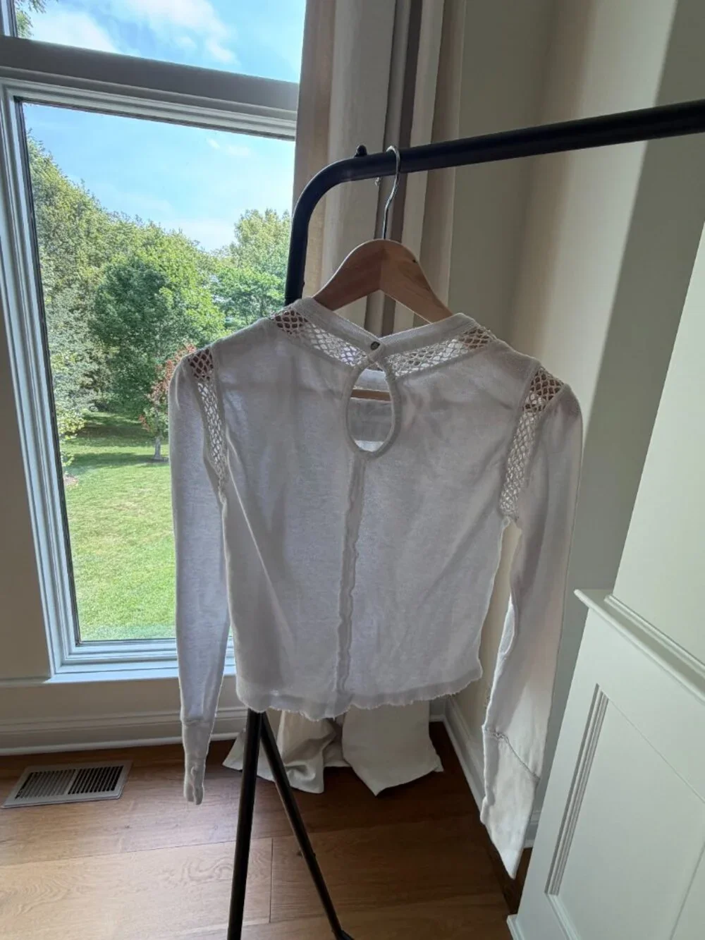 Free People Keep Going Lace LS Top Size XS